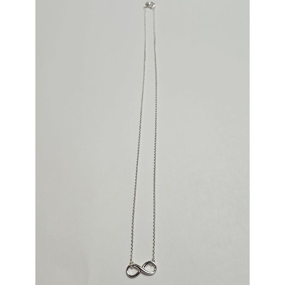 Sterling Silver Plated Infinity Necklace 17"